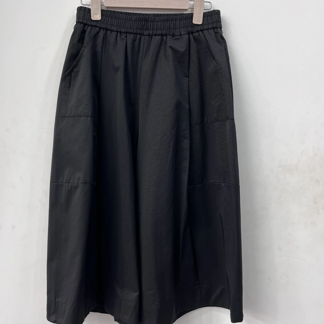 【名角服饰】【黑色裙裤】时尚休闲夏季女士舒适纯色松紧腰