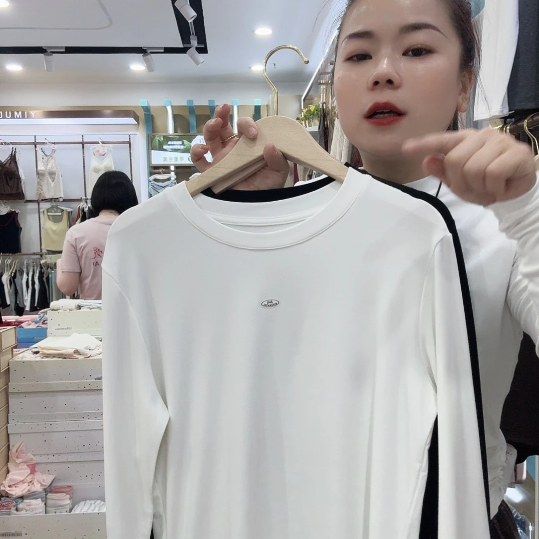 棉2624白色打底衣磨毛