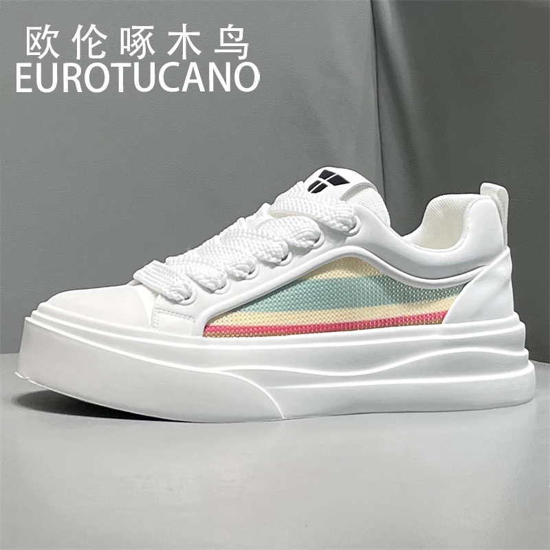 欧伦啄木鸟EUROTUCANO百搭板鞋子男厚底休闲小白鞋韩版潮流潮鞋
