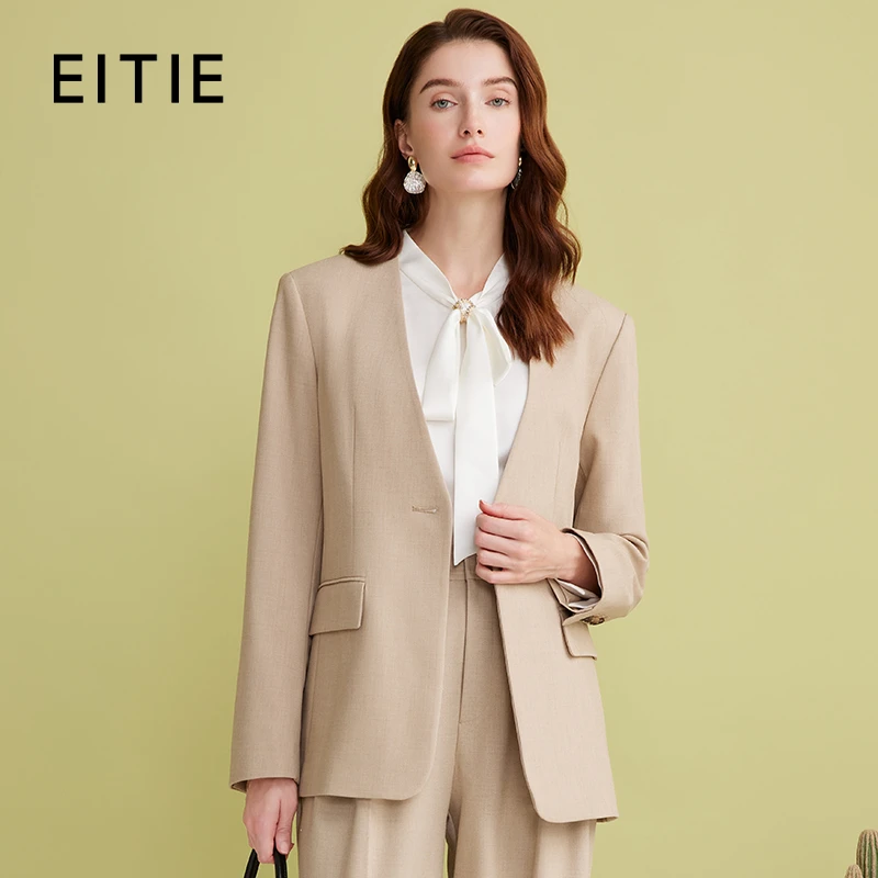 EITIE爱特爱春秋气质时尚通勤无领西装外套A2503507