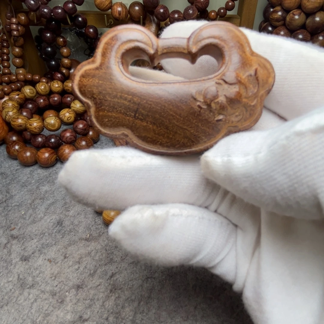 黄花梨/降香黄檀黄花梨老料长命锁