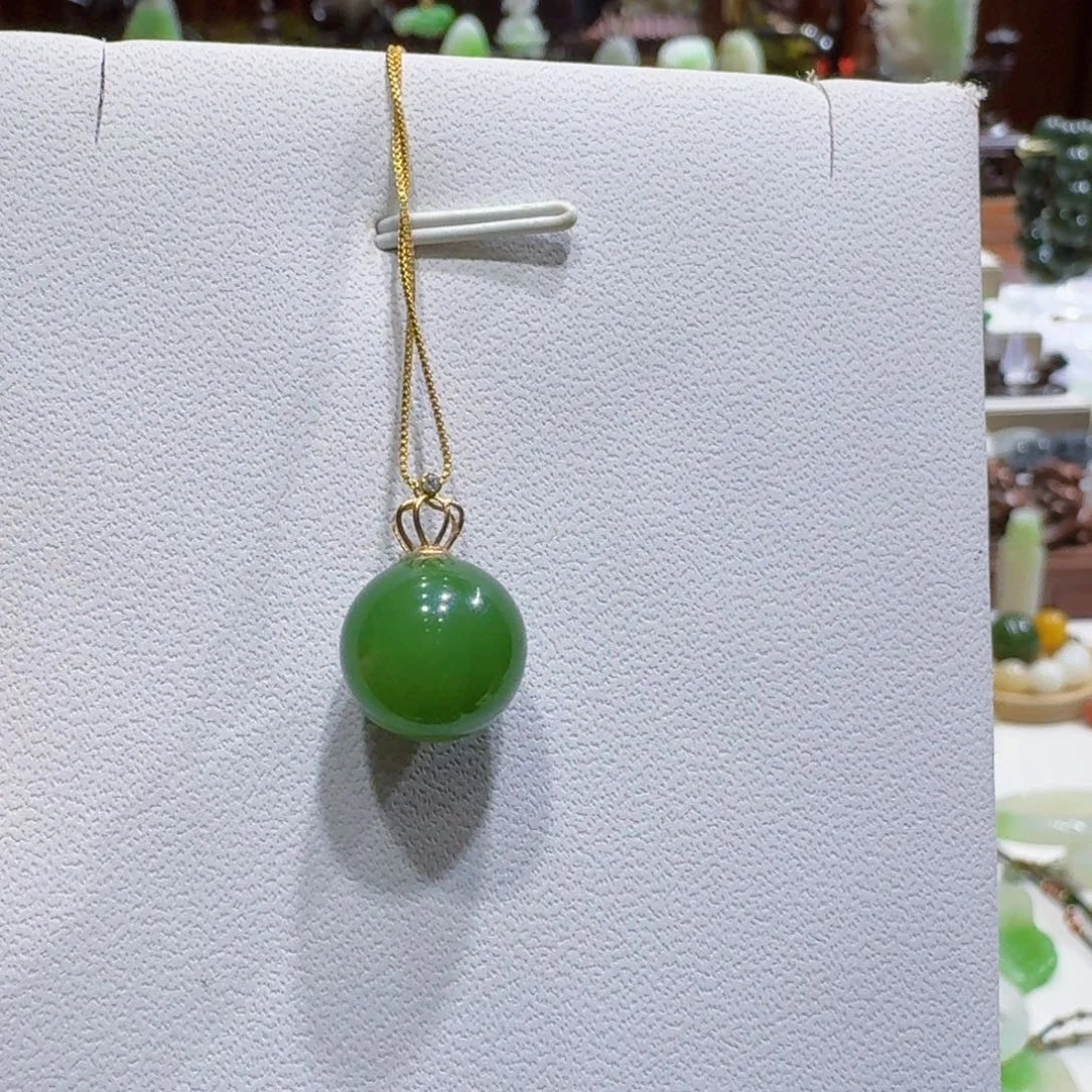和田玉（碧玉）未镶嵌挂件碧玉锁骨