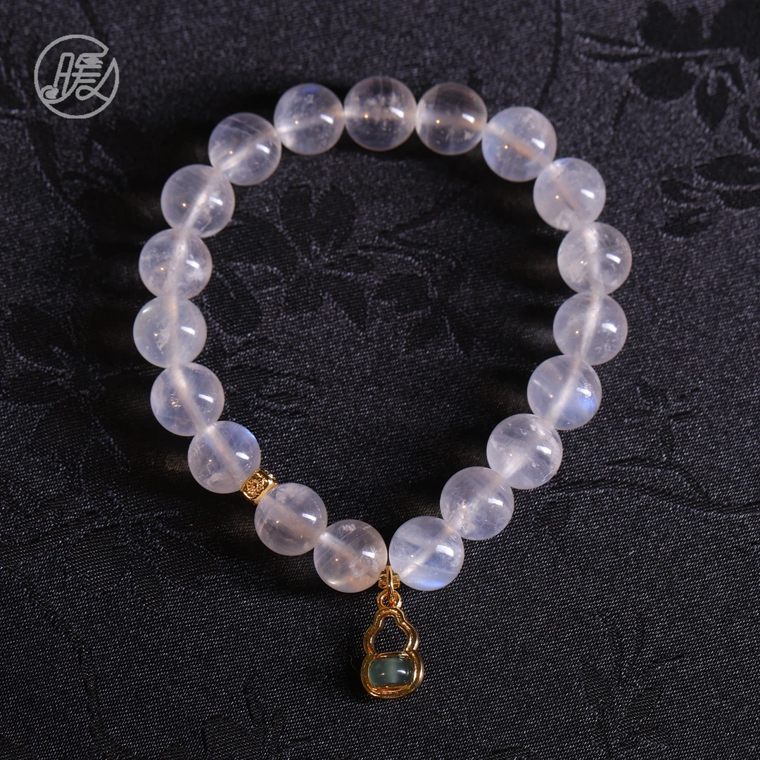 单圈长石手串9mm搭配葫芦吊坠手链D3050多样性发一