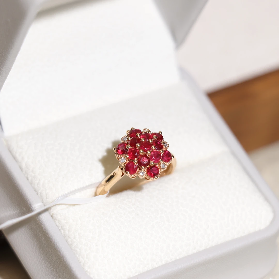 【熊总夫妇】繁花·红宝石18k金戒指吊坠两用款