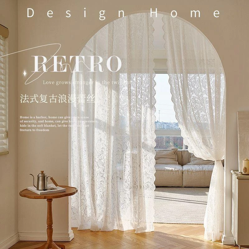 自粘遮光帘魔术贴免打孔蕾丝窗帘定做挂钩式纱帘飘窗宿舍遮挡帘