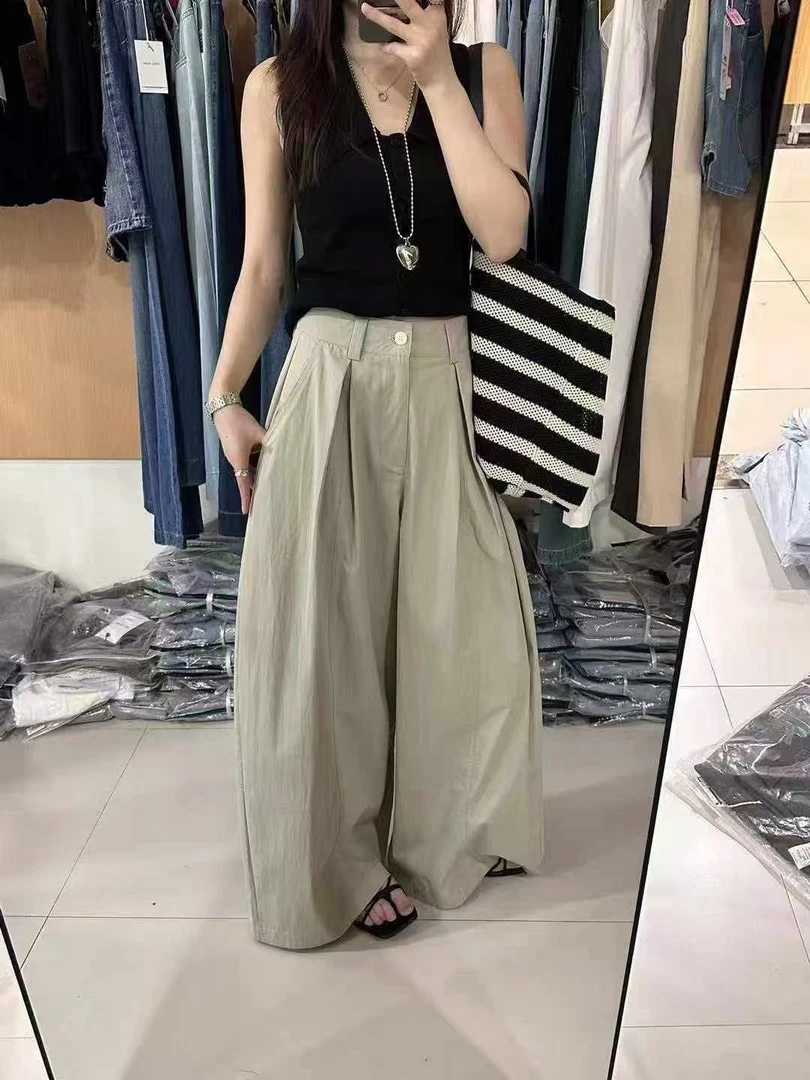 （柚子同款）GL夏装新款欧货女装西装阔腿裤裤6858