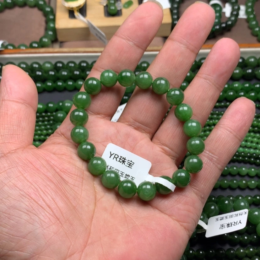 【闪购商品】未镶嵌手链和田玉（碧玉）银**影10