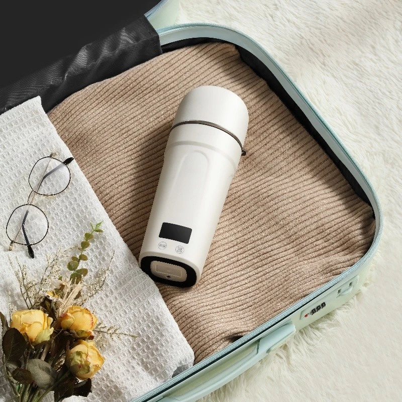 真米德国烧水杯旅行便携式电热水杯恒温水壶加热调奶器外出冲奶杯