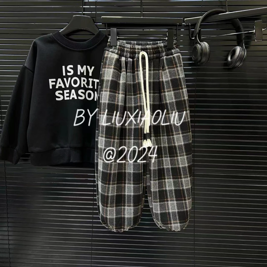 杭州六小六正版 BY LIUXIAOLIU韩版秋冬季儿童加绒休闲裤12046