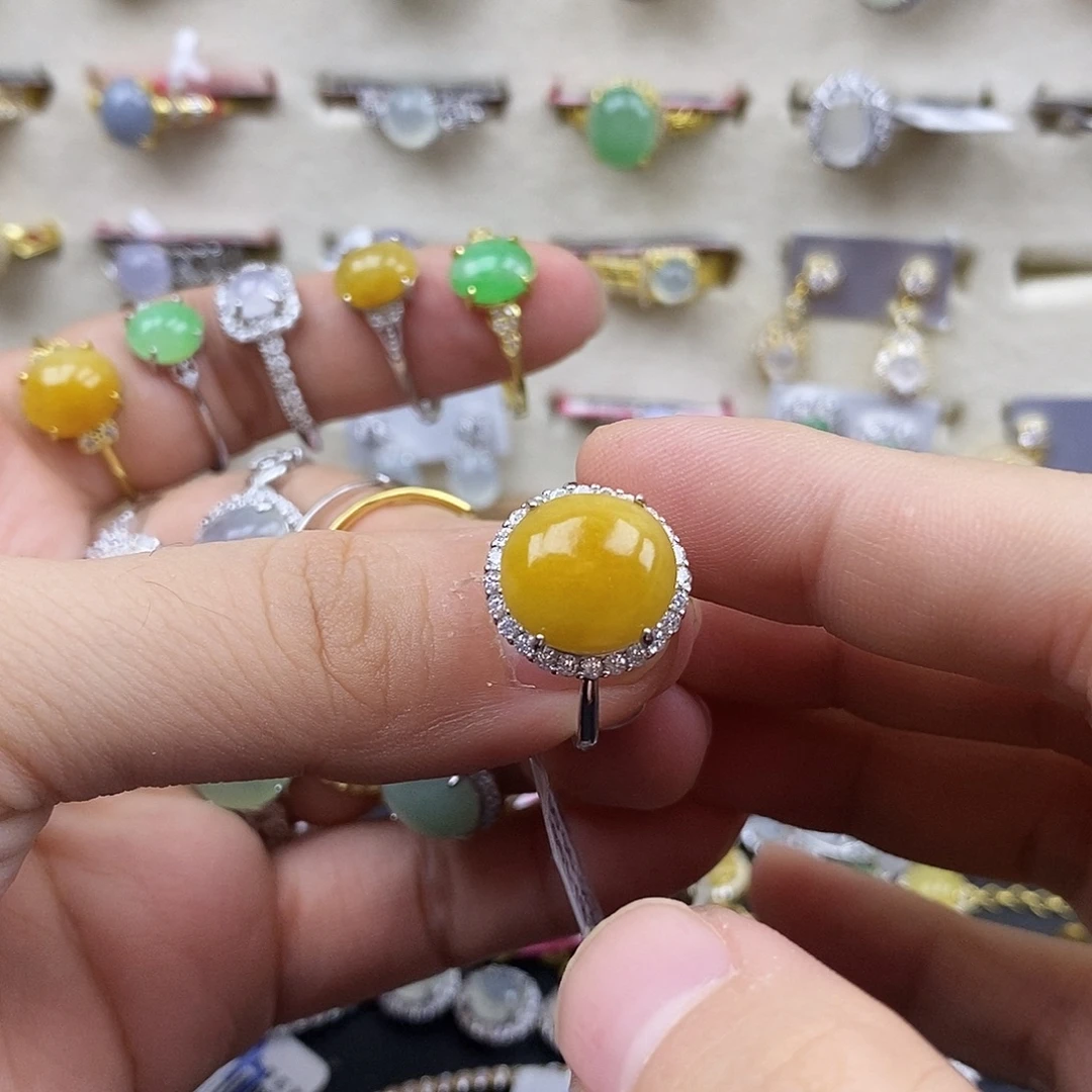 翡翠银S925镶嵌戒指