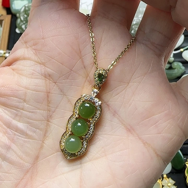 颈饰银S925镶嵌和田玉