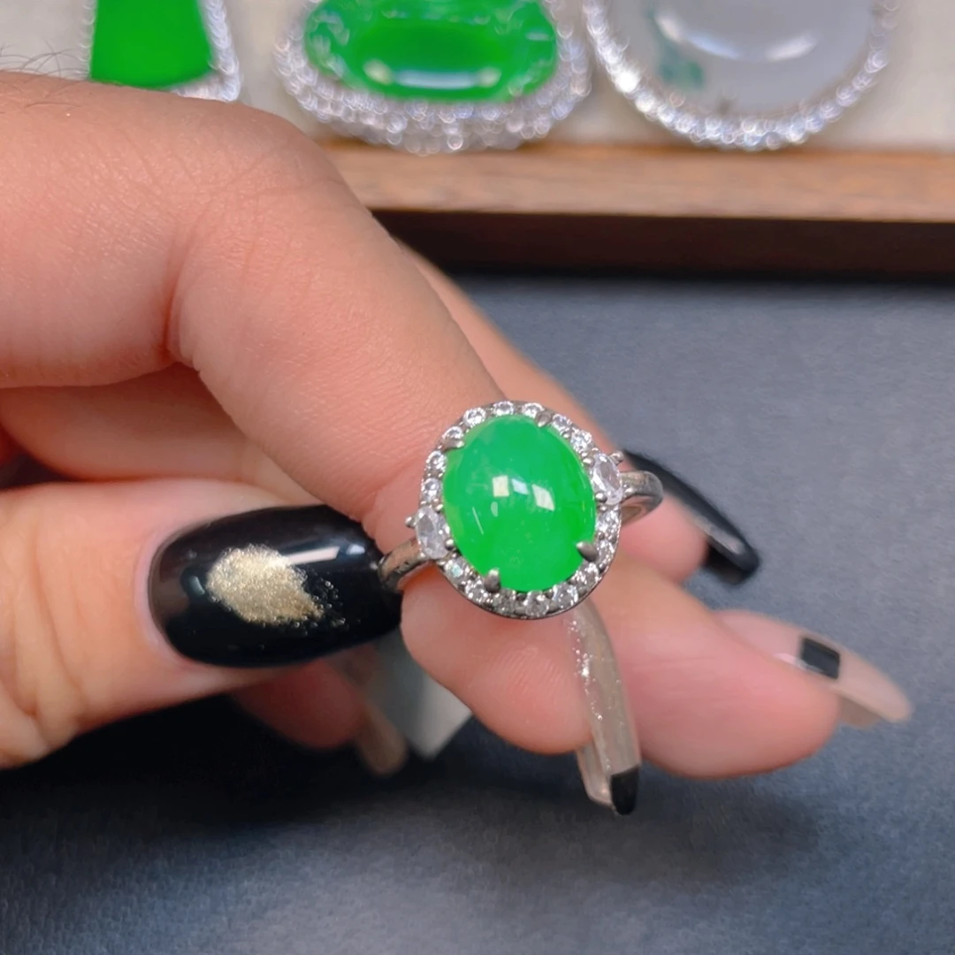 翡翠银S925镶嵌挂件hhjj