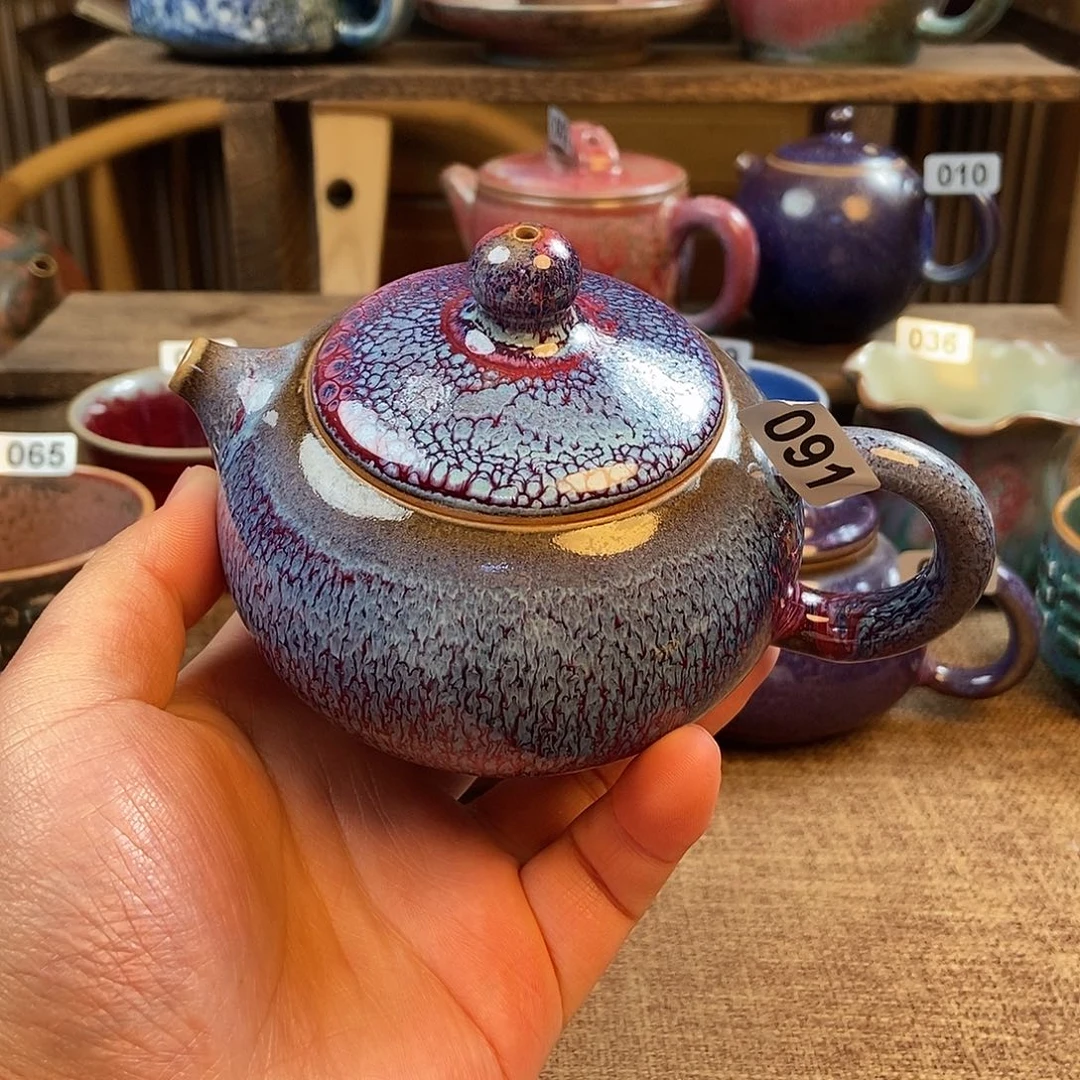 摆件名*敏钧瓷茶壶茶具