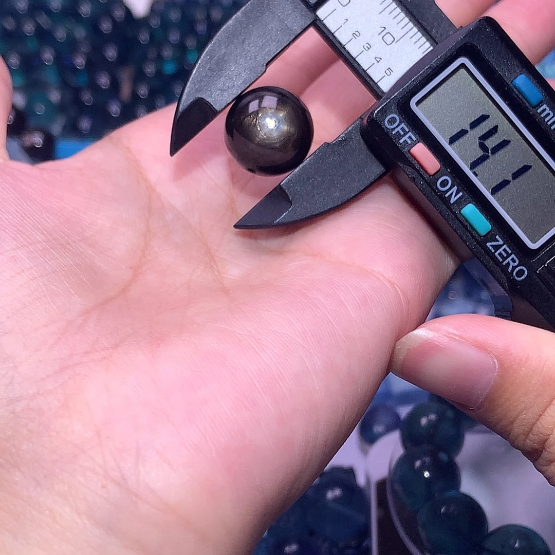 未镶嵌手串水晶?***?14mm地狱之眼黑爆闪六芒100元