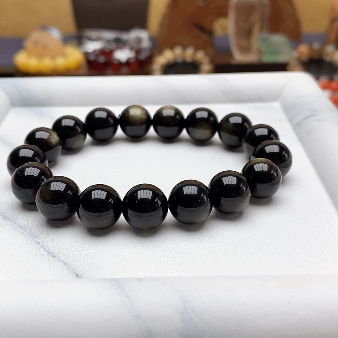 未镶嵌黑曜岩手链手链