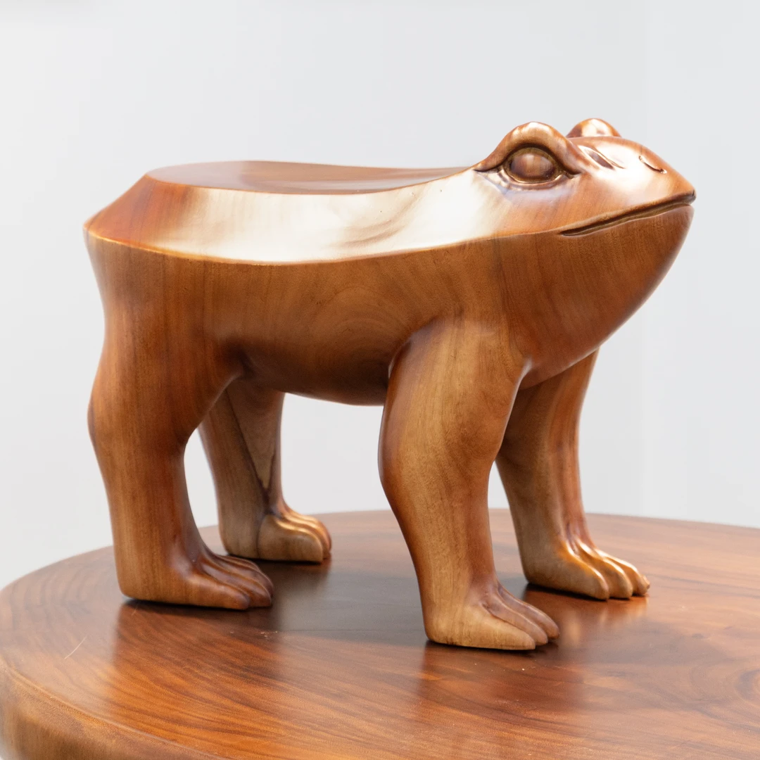 森活林（青圭踏云）创意青蛙凳子阳台简约小凳整木手工雕刻飘窗边几