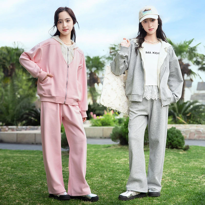 女童休闲套装2025新款秋装小女孩时髦童装大童春秋洋气炸街两件套