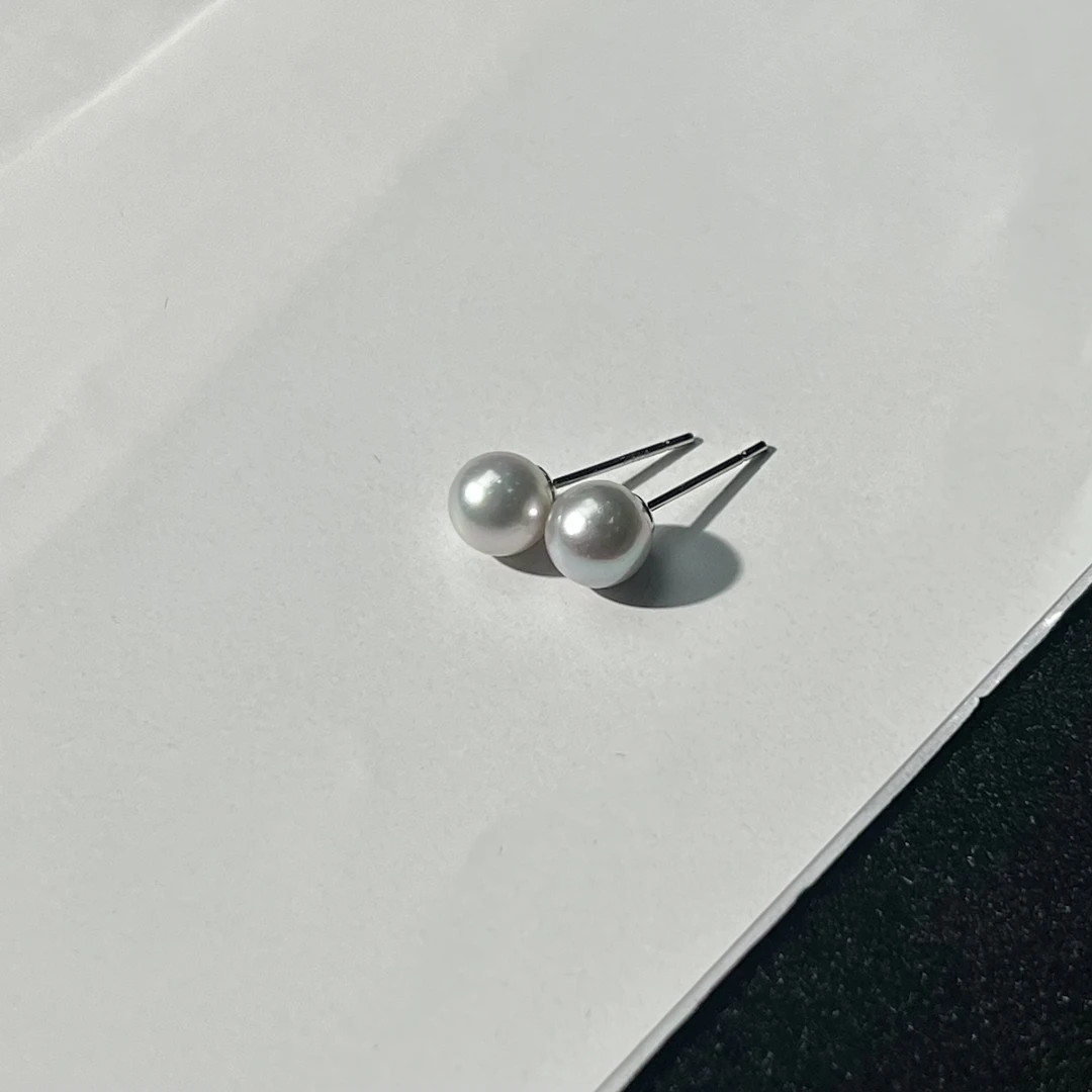 【略懂珠宝】海水珍珠真多麻s925耳钉一对 KT24082708