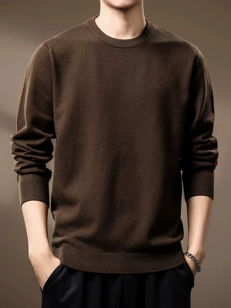 【401-450号】男针织衫上衣时尚休闲百搭加绒半高领发加厚保暖衣