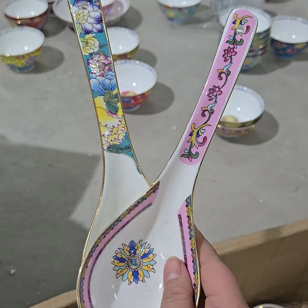 碗微瑕珐琅彩大汤勺2个666666