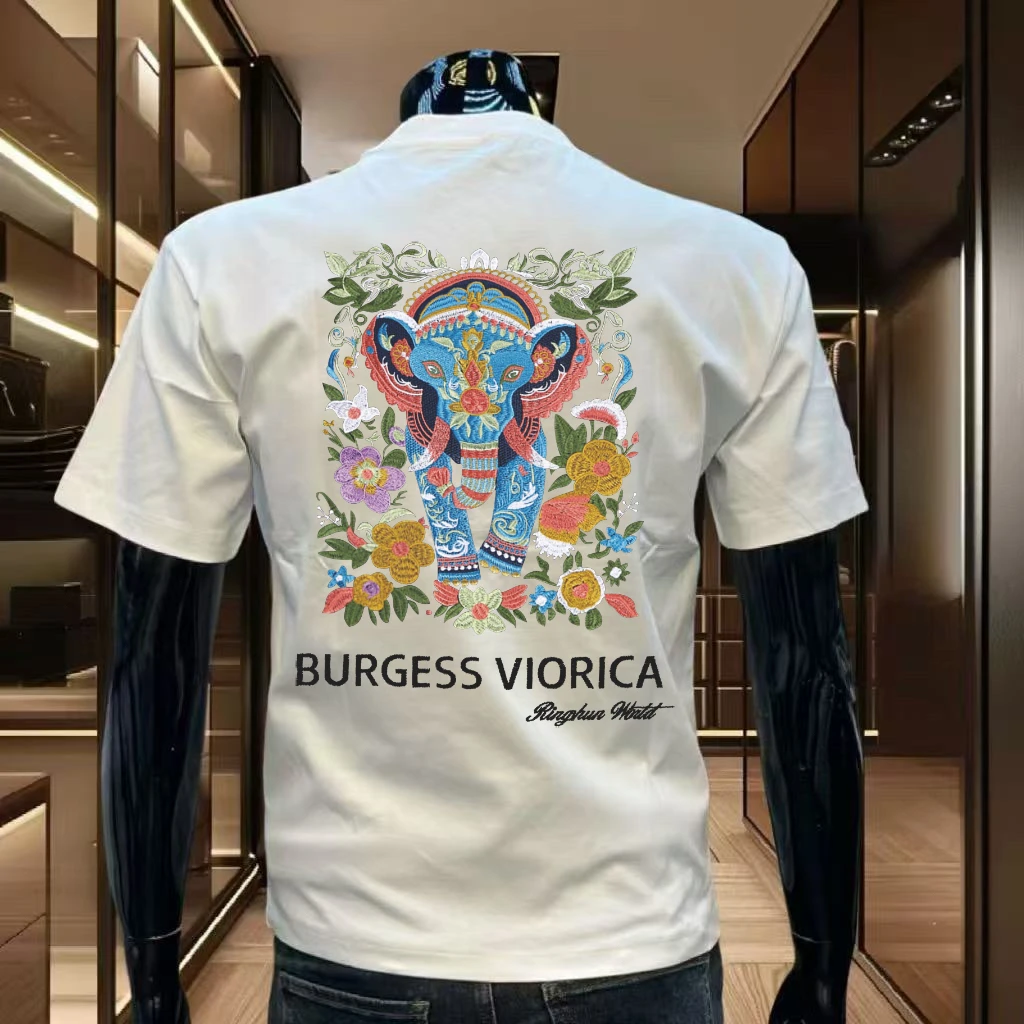 夏季新款大象短袖T恤男款修身索罗娜半袖潮流百搭