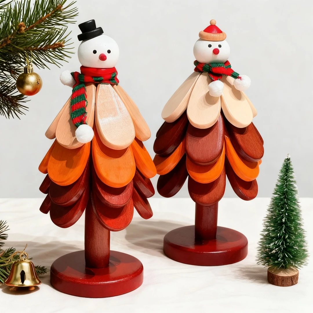 高级圣诞节限定创意一棵树实木防烫锅垫折叠杯垫碗垫