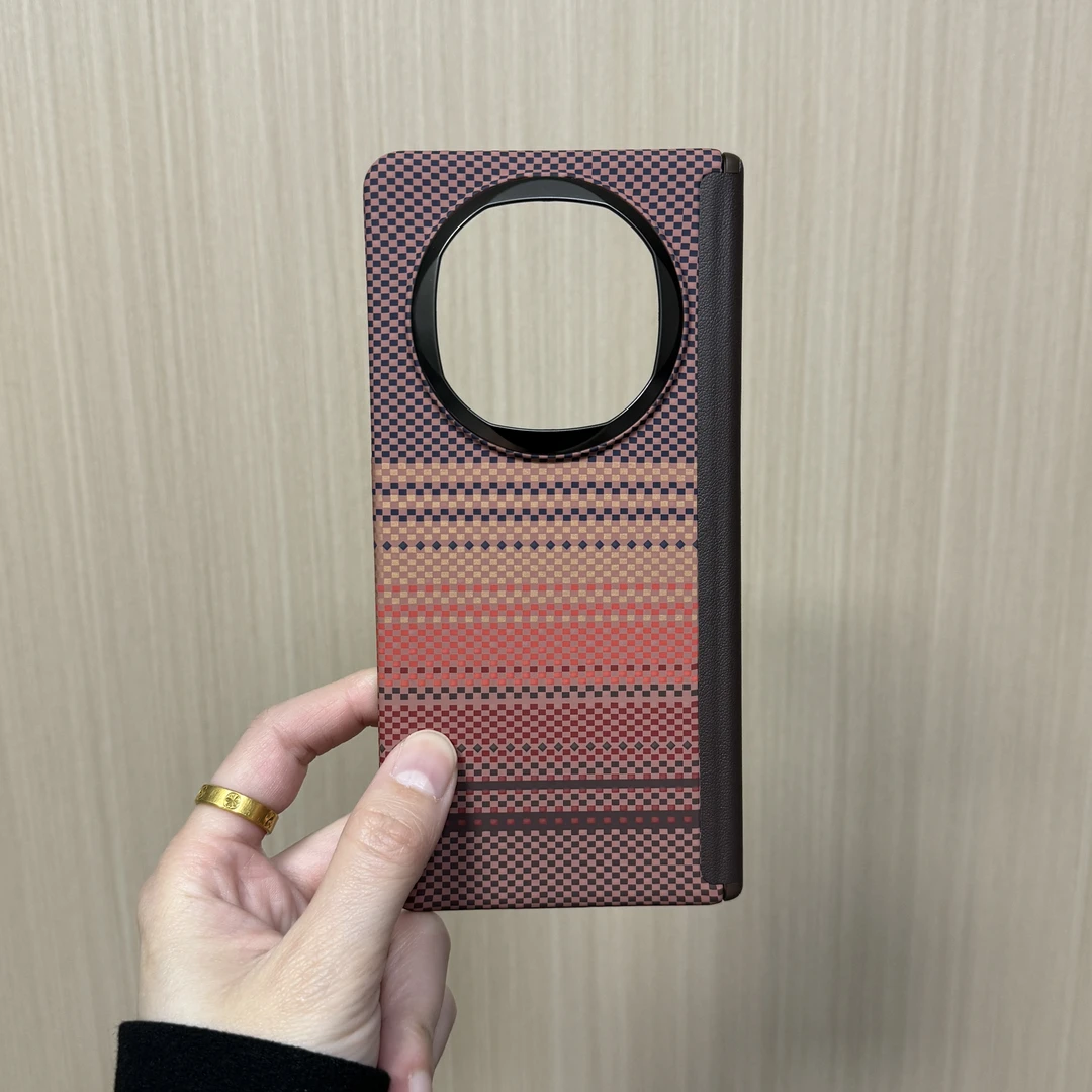 凯夫拉纹壳子适用华为MateX6手机壳带中轴铰链matex5碳纤维纹超薄