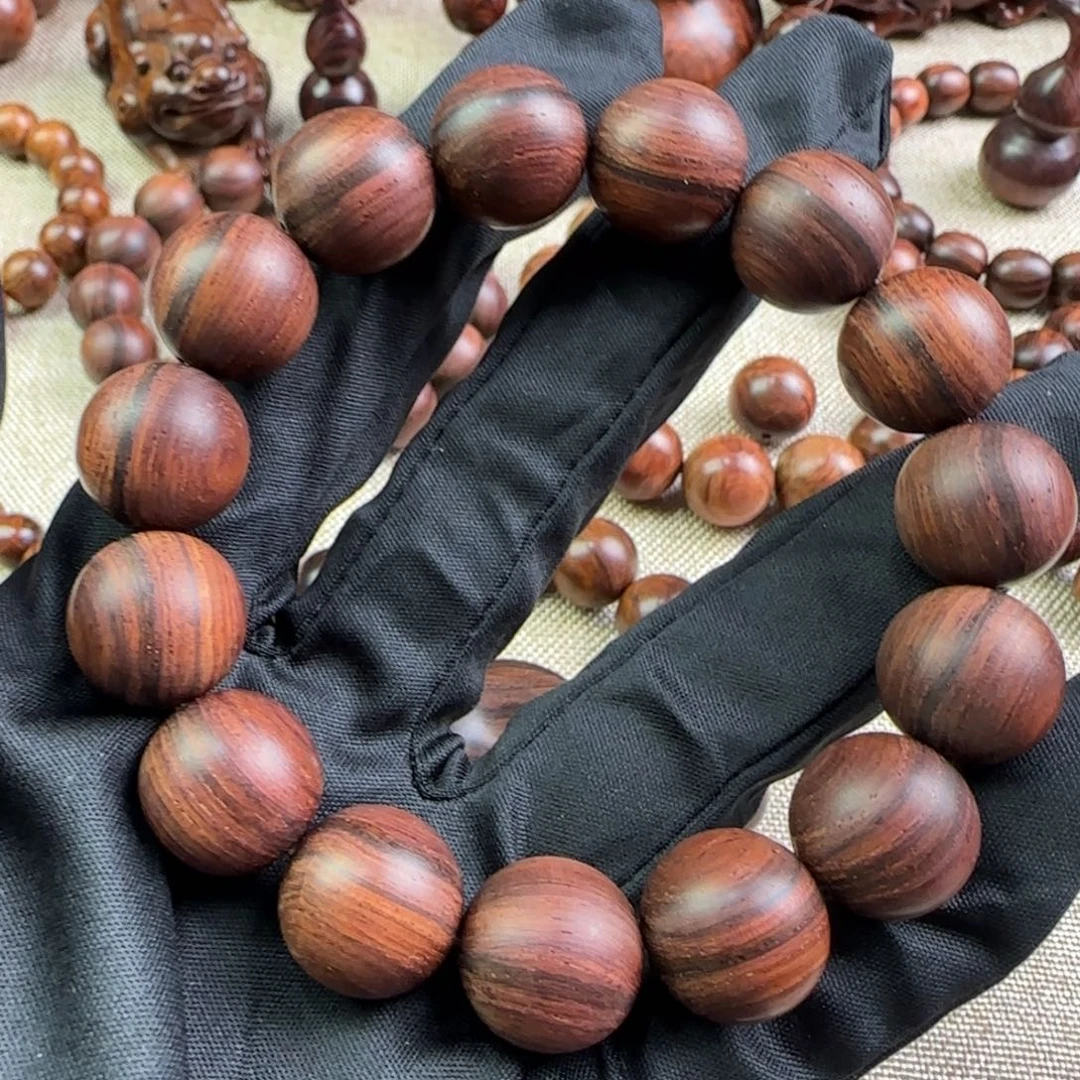 黄花梨/降香黄檀手串/手链紫油梨大黑线一线天