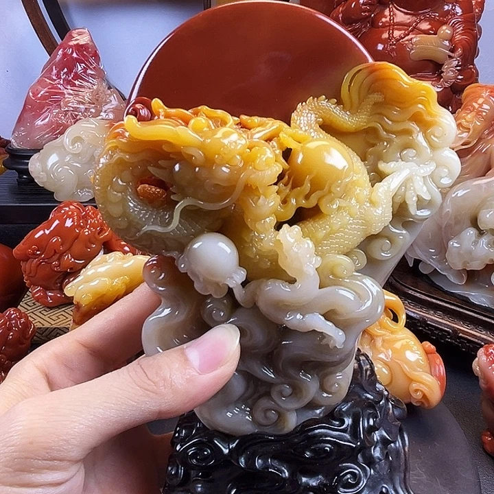 春***雨寿山石龙行天下寿山石