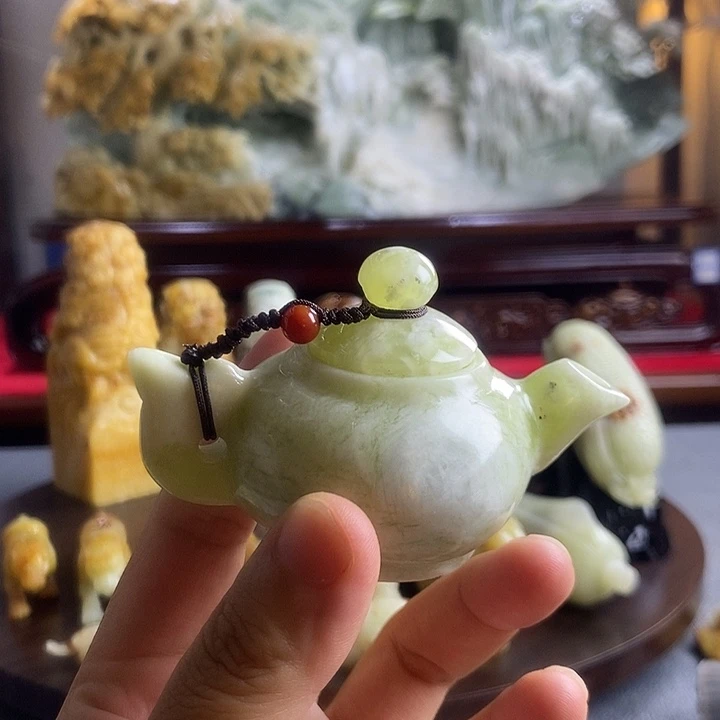 风****蛇纹石玉未镶嵌手把件