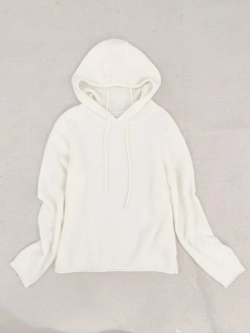 软糯高级感帽衫山羊绒拉绒简约慵懒风毛衣