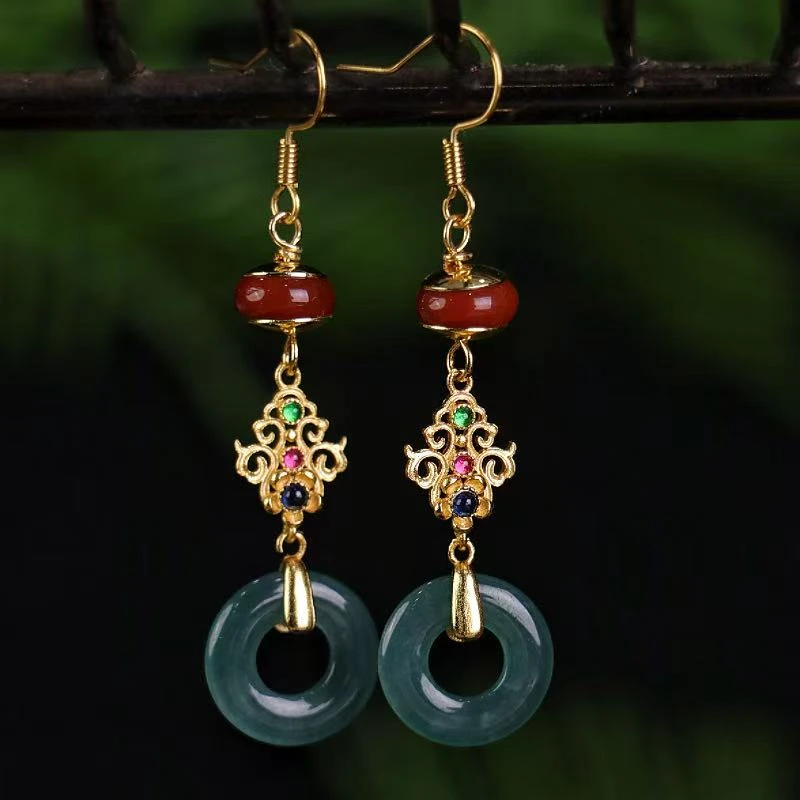 天然A货翡翠平安扣耳饰时尚潮流精美简约多样发货KBR510131012