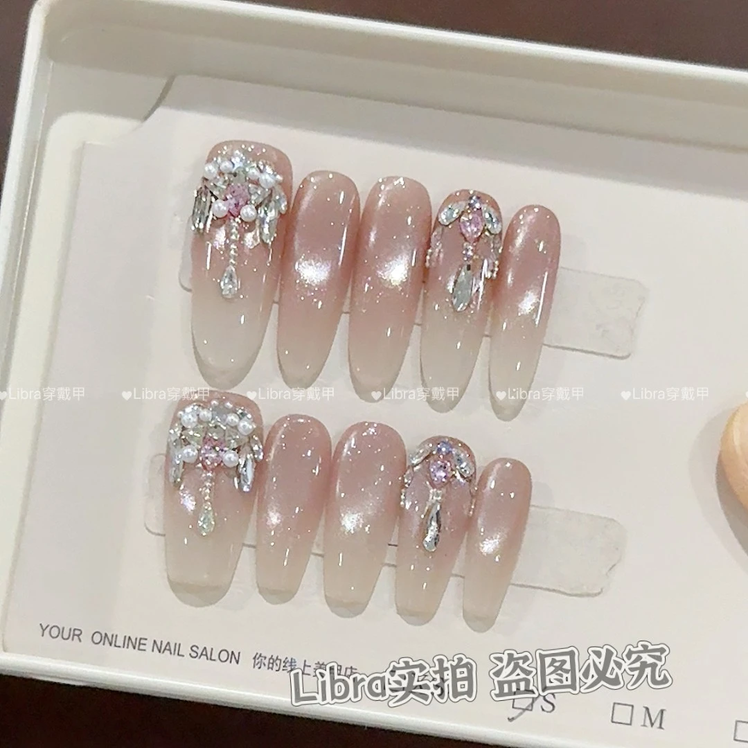 【爱神】纯手工穿戴甲猫眼美甲贴片可拆卸指甲贴片10片装