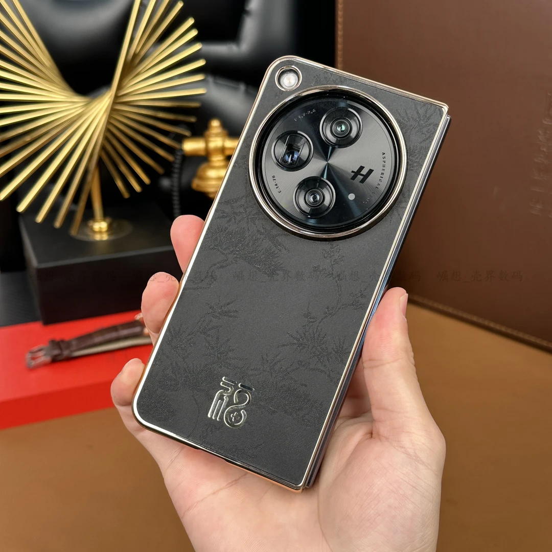 【国风印花纹理+烫金福字】适用OPPO FindN3轻奢中国风商务电镀壳