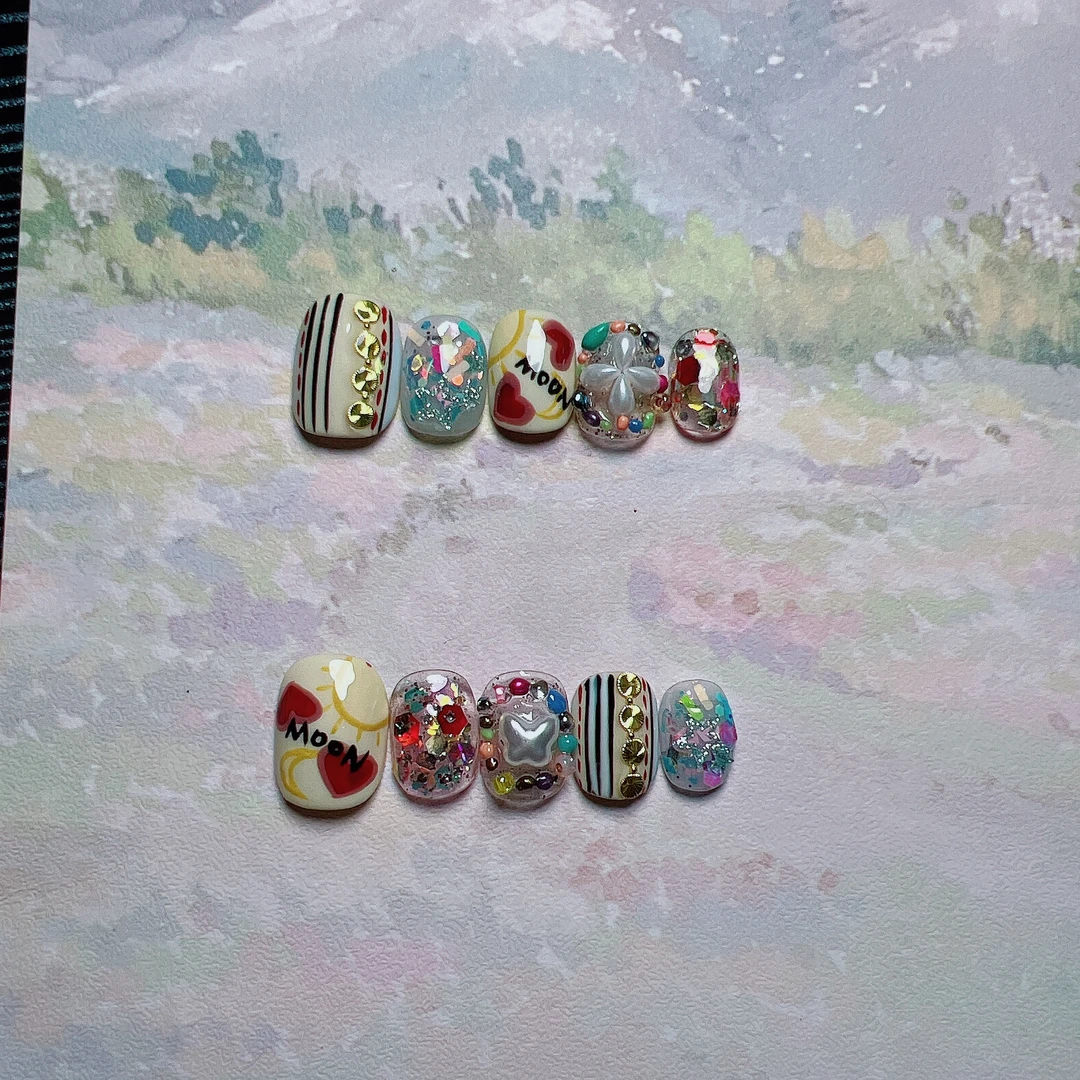 桃花坞~最猛指甲盖儿新年手工穿戴甲