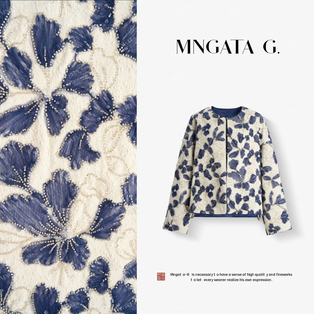 MNGATA G.宫小妍【曼奢·月白琉璃】一万4千颗珠早秋中式外套5092524