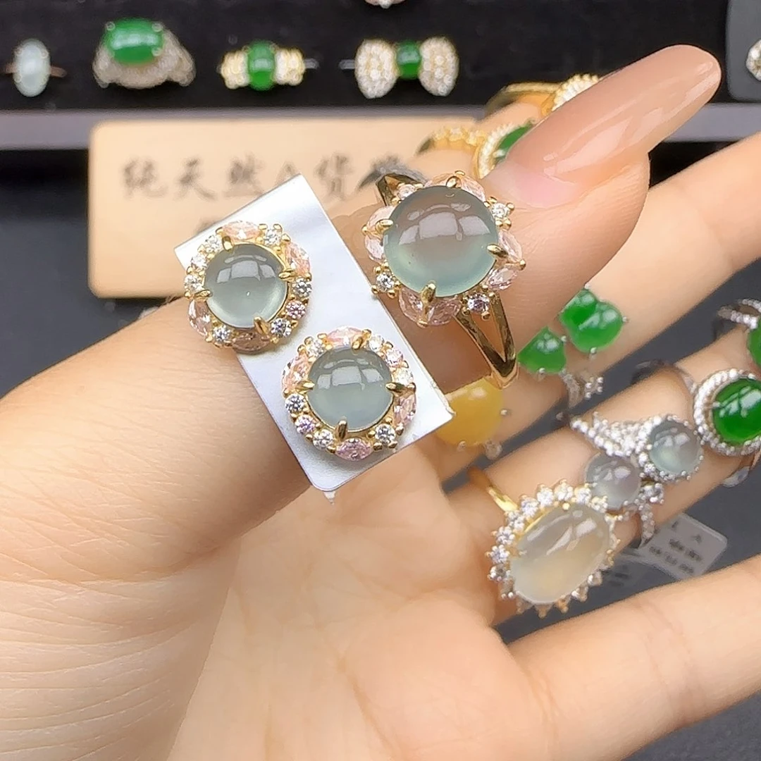 银S925镶嵌戒指翡翠