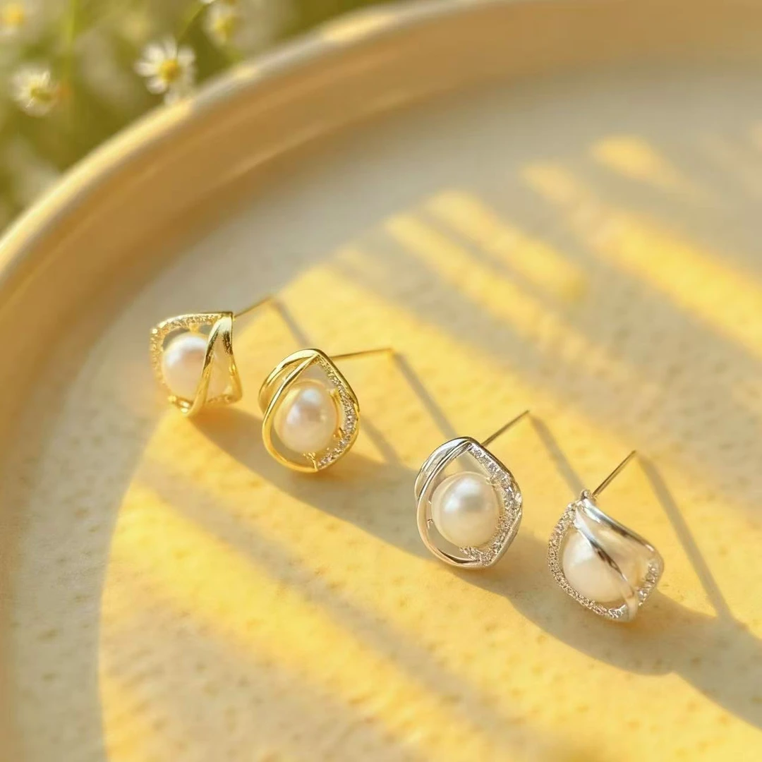 a286 a287欧比雅比【珍珠耳钉】通勤百搭耳环女天然淡水珍珠18049