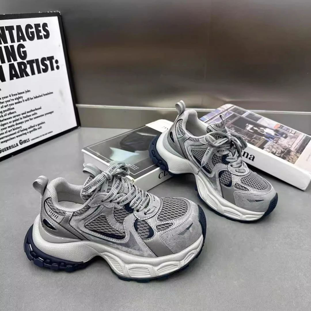 网红同款小怪兽老爹鞋女2025秋季新款网面时尚百搭厚底休闲运动鞋