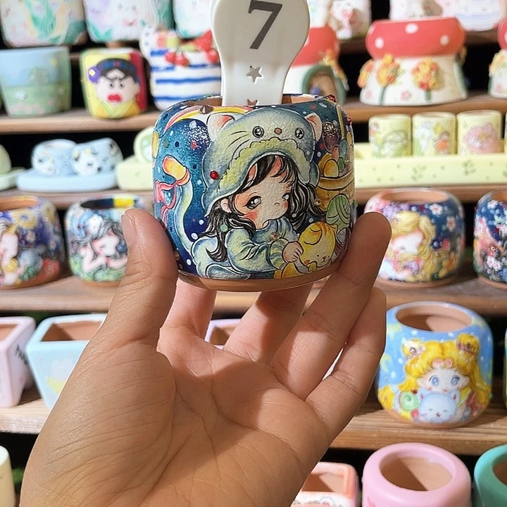 7…….手工手绘花盆