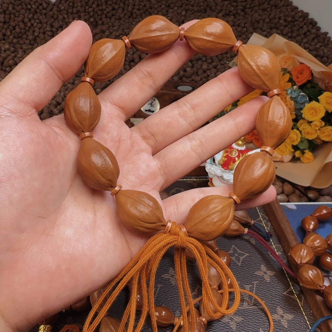 橄榄核手串/手链梅林铁核17×26+18三通去霜鲨鱼背