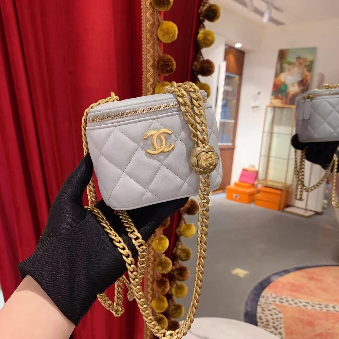 95新 Chanel/香奈儿  23s山茶花金球方盒子蓝色芯片款/97194877