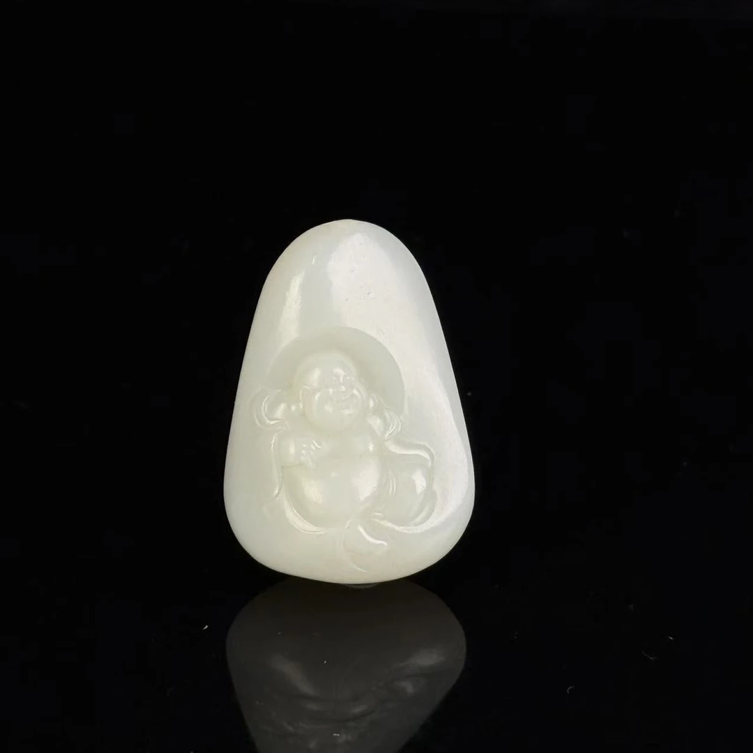 WL831001/民国和田玉弥勒佛挂件/上海西香记