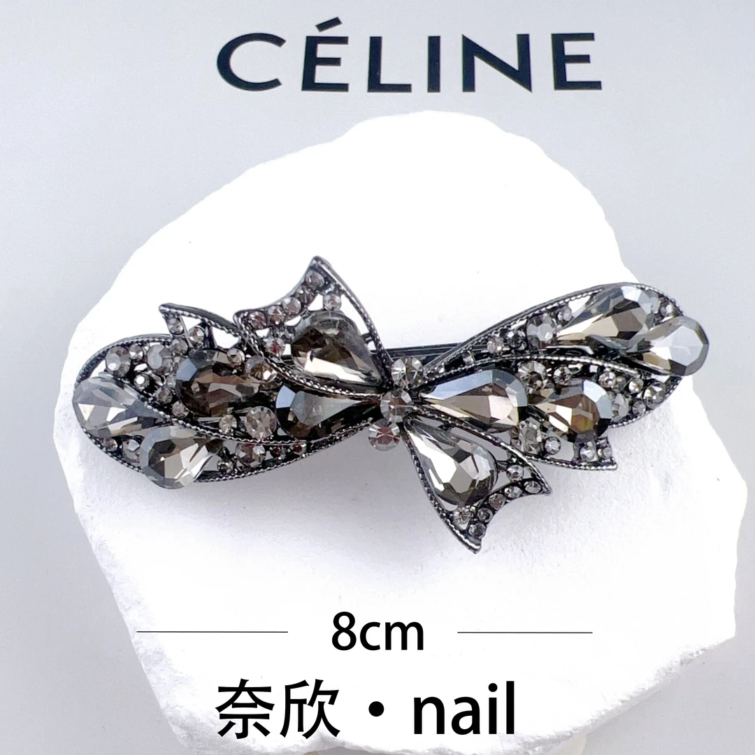 【奈欣·NAIL】设计师系列7127交叉水晶弹簧夹简约百搭
