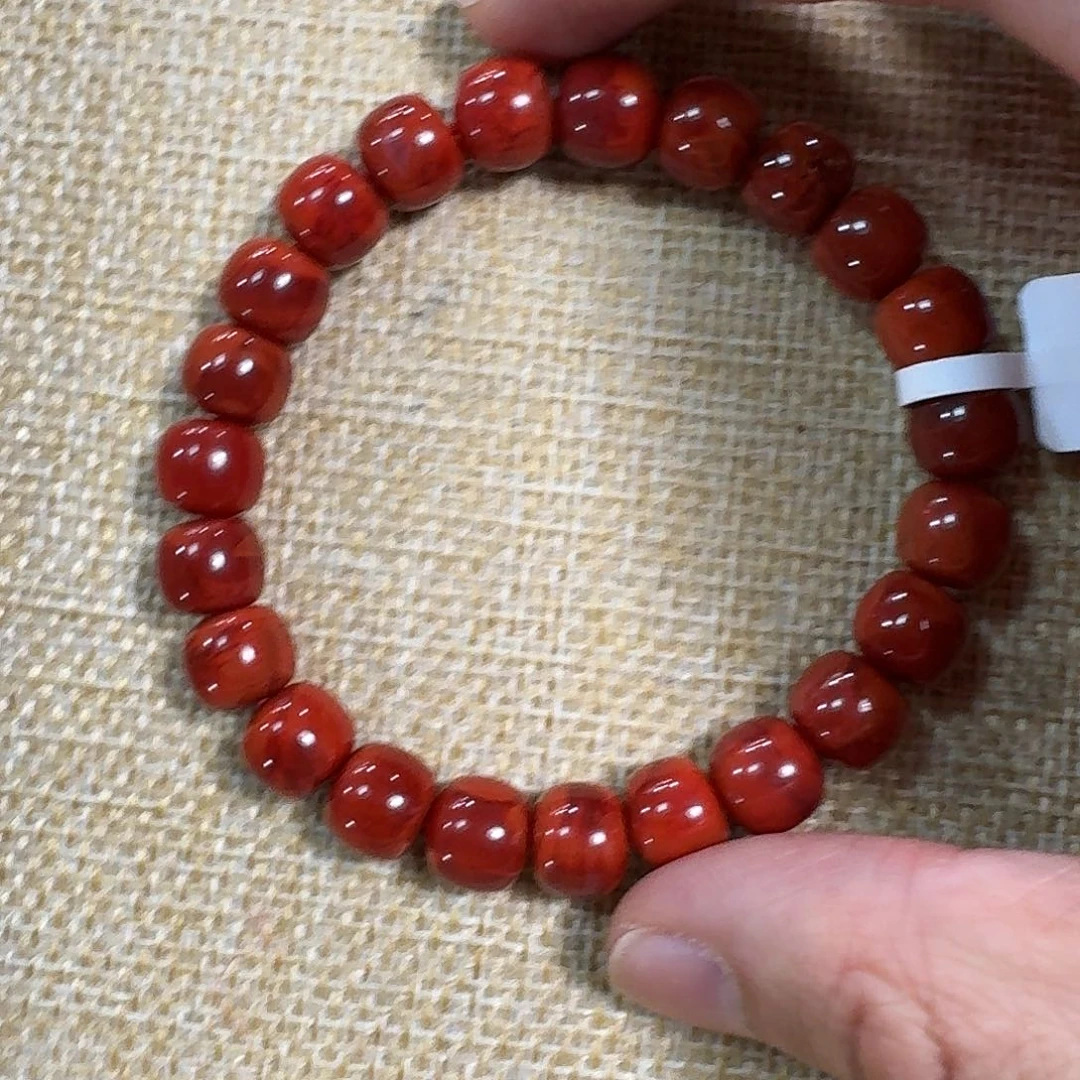 南红玛瑙未镶嵌手链手串原矿南红满肉满色火焰纹9大加