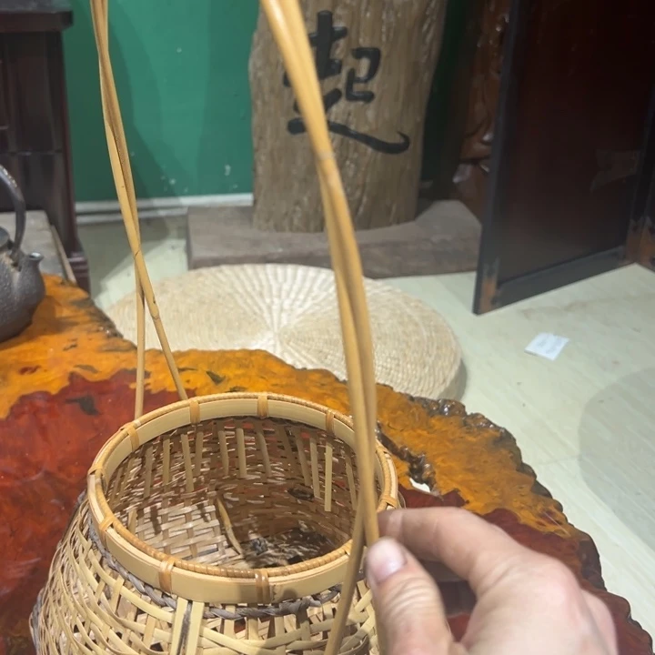 竹编中古工艺品摆件