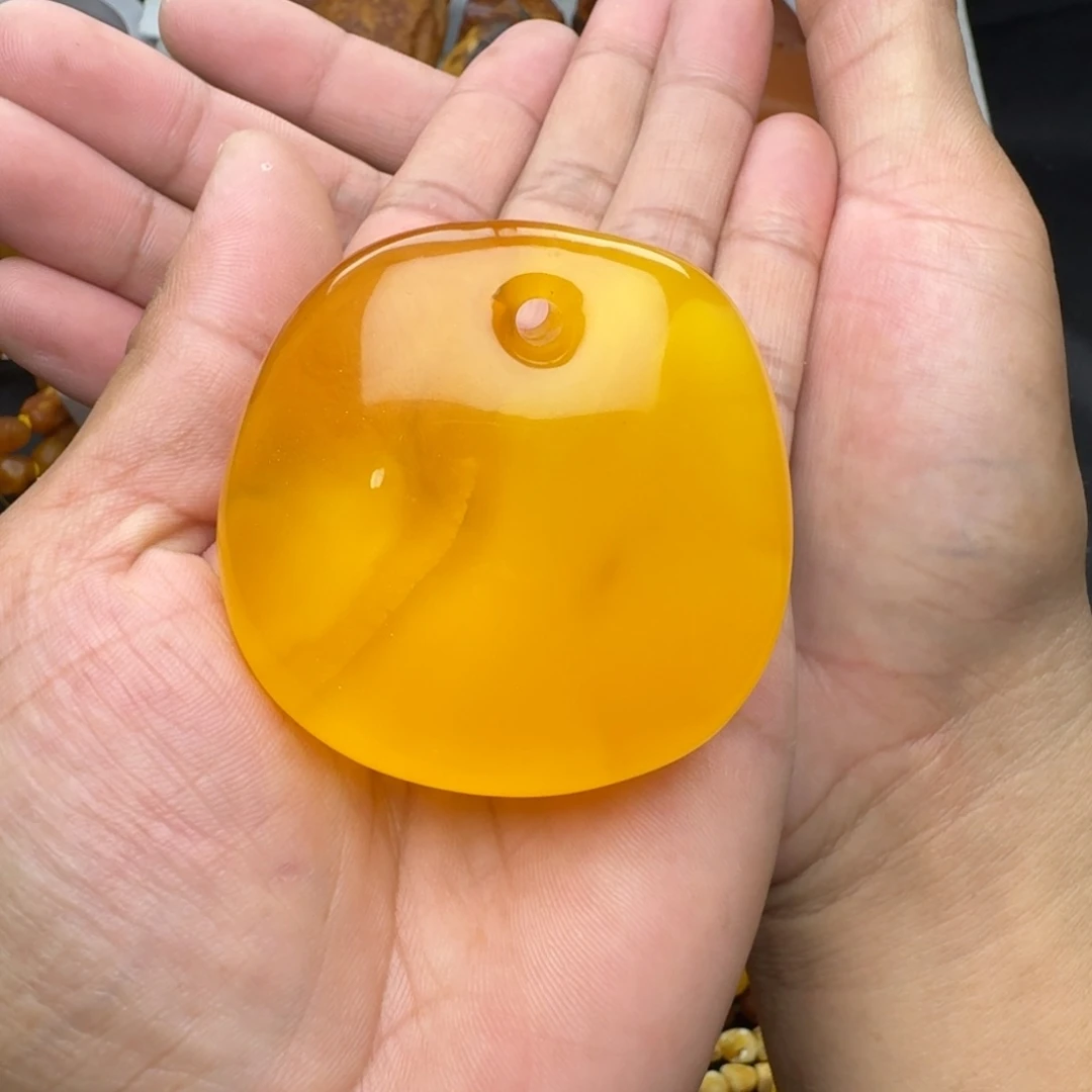 裸石琥珀未镶嵌天然蜜蜡吊坠