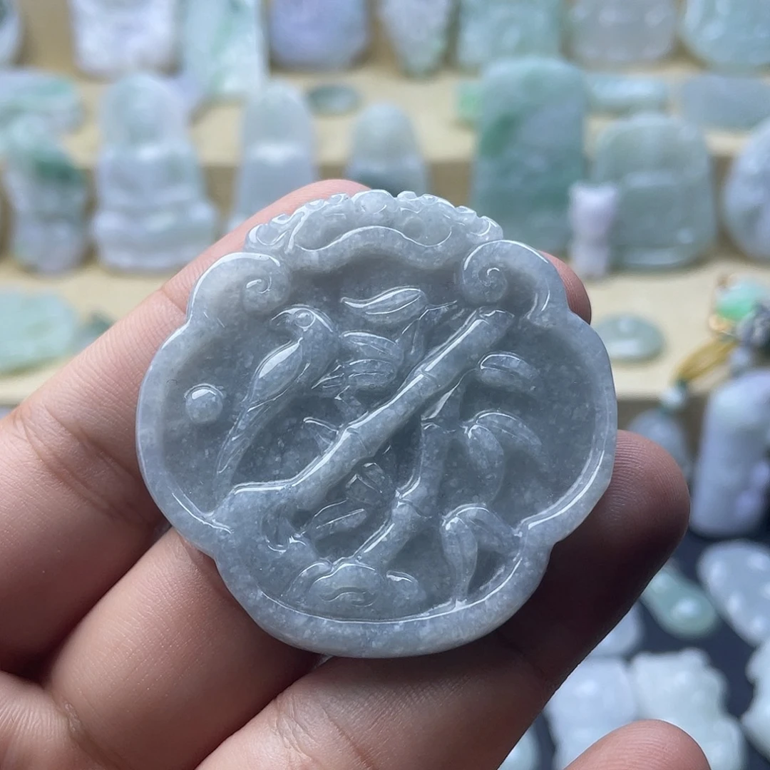 翡翠未镶嵌颈饰纯天然翡翠