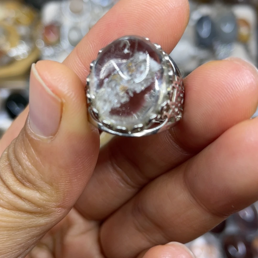 【闪购商品】银S925镶嵌珠宝半成品水晶戒指