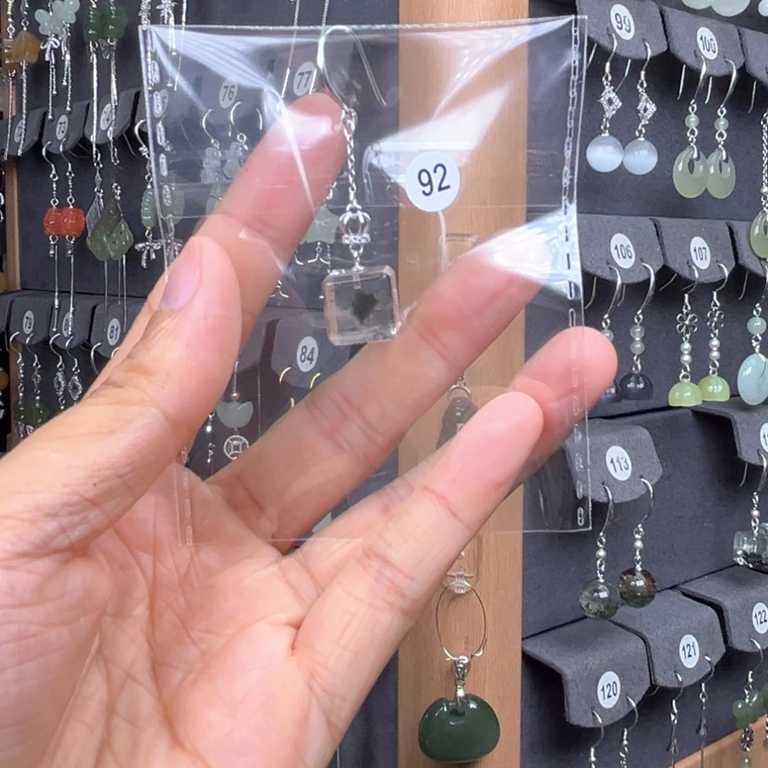 水晶耳饰银S925镶嵌茶*